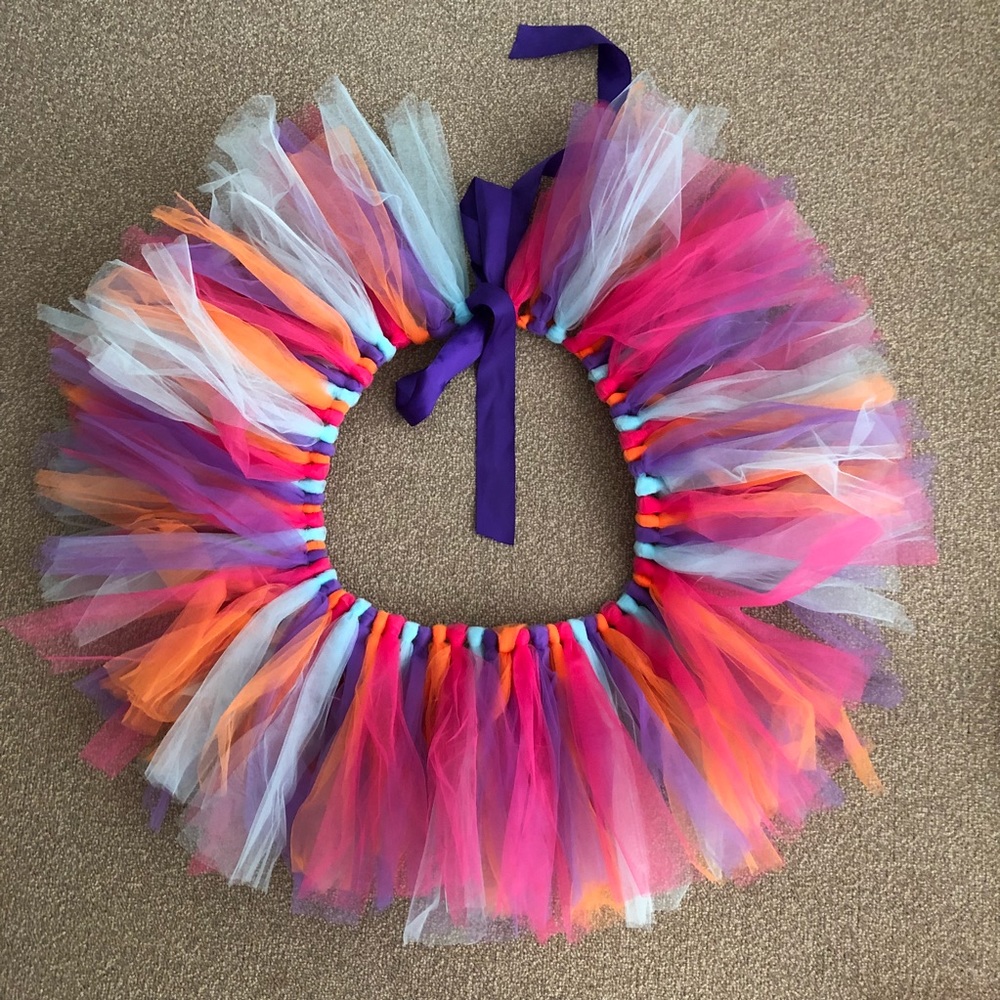 Pink orange blue purple light up LED rave tutu